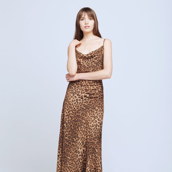 L'AGENCE Dresses & Skirts - Christine Dress Leopard Silk Slip Dress US M